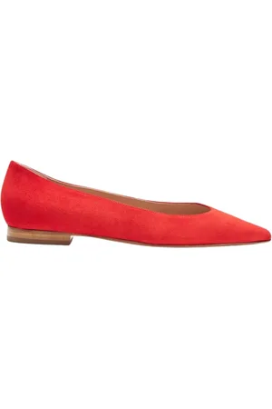 Scarosso Buty, Kobieta, Czerwony, 40 EU, Zamsz, Czerwone Baleriny z Zamszu