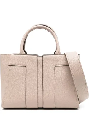 Elisabetta Franchi Torebki, Kobieta, Beżowy, ONE SIZE, Beżowa torba tote z odpinanym paskiem