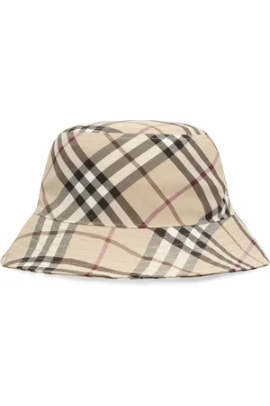 Burberry Akcesoria, Mężczyzna, Beżowy, M, Poliester, Stylowy kapelusz typu bucket hat z nadrukiem motywu