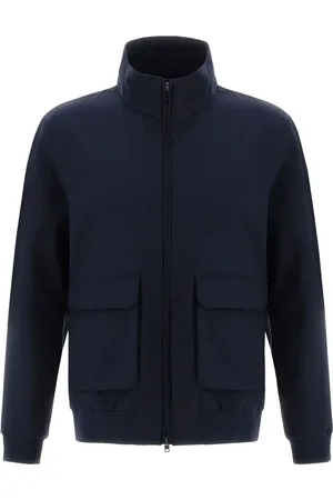 HERNO Kurtki, Mężczyzna, Niebieski, 2XL, Wełna, Wełniana kurtka bomberka Storm System®