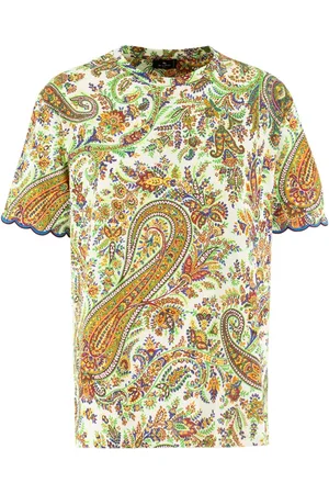 Etro Koszulki, Kobieta, Wielobarwność, L, Bawełna, T-shirt z okrągłym dekoltem