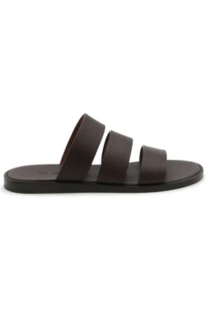 Loro Piana Buty, Mężczyzna, brązowy, 41 EU, Skóra, Sandały z trzema paskami