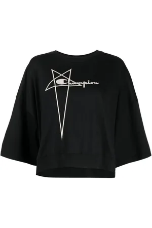 Rick Owens Koszulki, Kobieta, Czarny, M, Bawełna, Tommy Tee Cropped