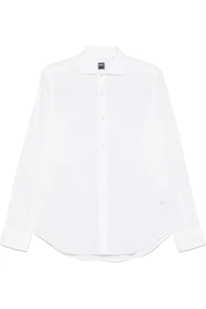 FEDELI Koszule, Mężczyzna, Biały, 2XL, Koszula z bawełny elastycznej