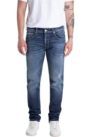 Replay Jeansy, Mężczyzna, Niebieski, W29, Denim, Jeansy Straight Fit Denim