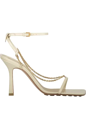 Bottega Veneta Buty, Kobieta, Beżowy, 36 EU, Skóra, Skórzane czółenka slingback z kwadratowym noskiem