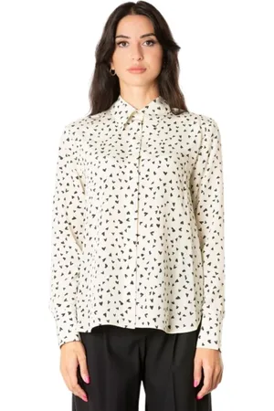 Max Mara Bluzki, Kobieta, Biały, L, Jedwabna koszula w kropki