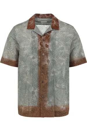 DRIES VAN NOTEN Koszule, Mężczyzna, Wielobarwność, L, Bawełna, Zielona Koszula