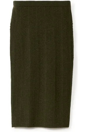 Fabiana Filippi Spódnice, Kobieta, Zielony, M, Wełna, Elegancka spódnica midi