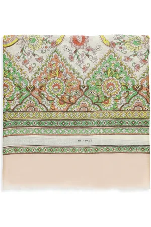 Etro Akcesoria, Kobieta, Wielobarwność, ONE SIZE, Bawełna, Jedwabno-Bawełniany Szal