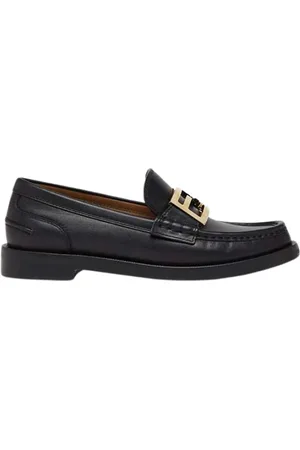 Fendi Buty, Kobieta, Czarny, 38 EU, Skóra, Skórzane mokasyny