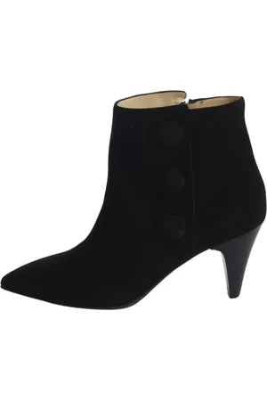 Fabiana Filippi Buty, Kobieta, Czarny, 36 EU, Skóra, Skórzane buty na obcasie z guzikiem