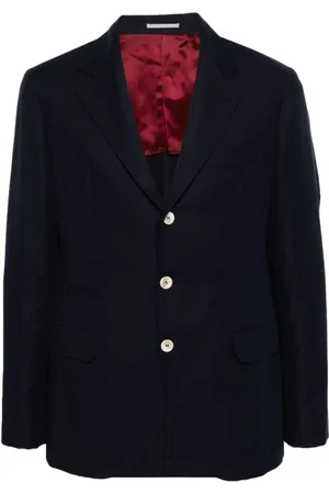 Brunello Cucinelli Kurtki, Mężczyzna, Niebieski, M, Bawełna, Elegancka marynarka dla stylowego wyglądu