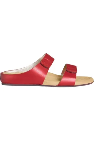 Inès de la Fressange Buty, Kobieta, Czerwony, 40 1/2 EU, Skóra, Delia skórzane klapki Czerwone