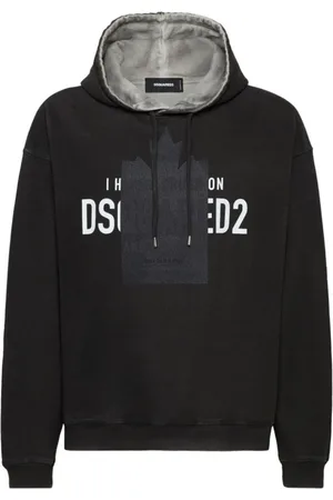 Dsquared2 Bluzy, Mężczyzna, Czarny, M, Bawełna, Bluza z kapturem