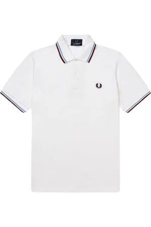 Fred Perry Koszulki, Mężczyzna, Biały, 36 EU, Bawełna, Oryginalna koszulka polo z podwójnym prążkowaniem