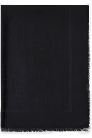 Elisabetta Franchi Akcesoria, Kobieta, Czarny, ONE SIZE, Szal Pashmina z Żakardowym Napisem