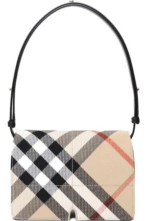 Burberry Torebki, Kobieta, Beżowy, ONE SIZE, Bawełna, Torebka na ramię w wzór Vintage Check