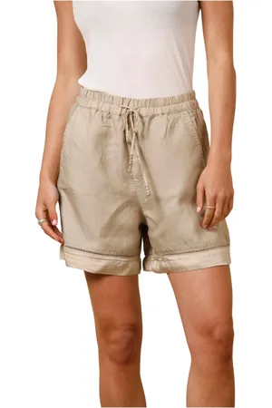 Masons Szorty, Kobieta, Beżowy, 2XS, Len, Linda Jogger Bermuda Shorts