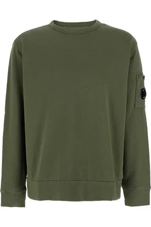 C.P. Company Bluzy, Mężczyzna, Zielony, XL, Bawełna, Bluza Crewneck z motywem soczewki
