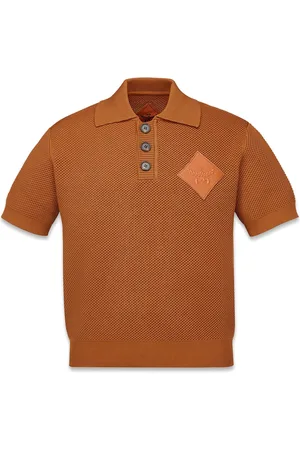 MCM Koszulki, Mężczyzna, brązowy, XS, Poliester, Polo z naszywką z logo