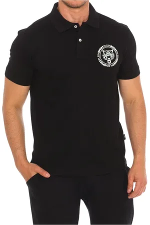 Philipp Plein Koszulki, Mężczyzna, Czarny, M, Polo z krótkim rękawem