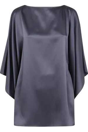 Lanvin Bluzki, Kobieta, Niebieski, L, Boho Chic Caftan Top