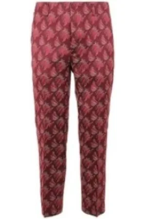 DRIES VAN NOTEN Spodnie, Mężczyzna, Czerwony, L, Poliester, Spodnie Slim-fit