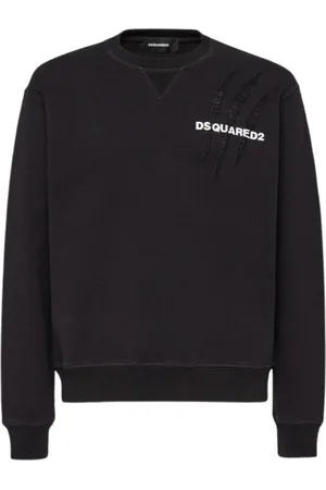 Dsquared2 Bluzy, Mężczyzna, Czarny, 2XL, Bawełniany sweter z unikalnym wzorem