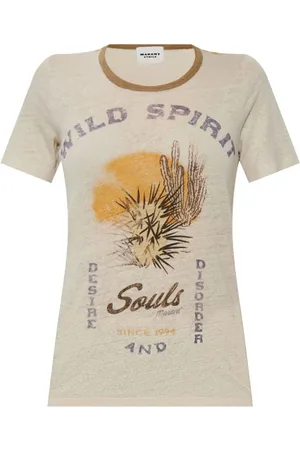 Isabel Marant Koszulki, Kobieta, Beżowy, S, Wild Spirit Top Kilian