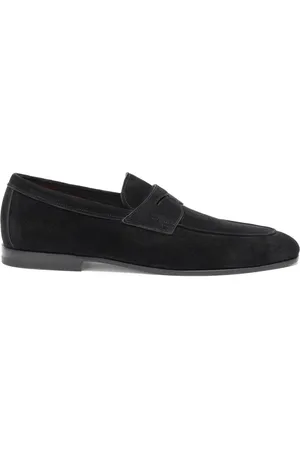 santoni Buty, Mężczyzna, Czarny, 41 EU, Zamsz, Mokasyn Carlo zamszowy męski