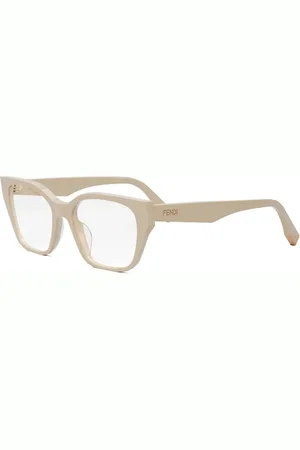 Fendi Akcesoria, unisex, Beżowy, ONE SIZE, Okulary przeciwsłoneczne Cat Eye z detalem logo