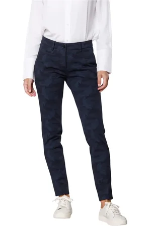 Masons Spodnie, Kobieta, Niebieski, 3XS, Wąskie spodnie Chino w kamuflażu