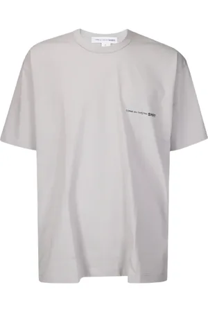 Comme des Garçons Koszulki, Mężczyzna, Szary, L, Koszulka z nadrukiem logo z bawełny