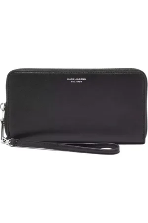 Marc Jacobs Akcesoria, Kobieta, Czarny, ONE SIZE, Skóra, Skórzany portfel z logo marki