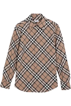 Burberry Bluzki, Kobieta, brązowy, 4XS, Wełna, Koszula z długim rękawem