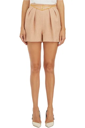Elisabetta Franchi Szorty, Kobieta, Pomarańczowy, S, Tweed, Tweed Laminato Short Shorts