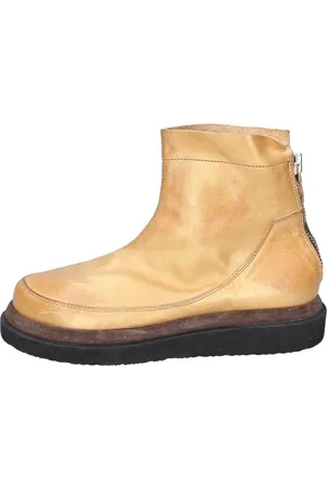 Moma Buty, Kobieta, Żółty, 37 EU, Vintage Skórzane Botki na Kostkę dla Kobiet