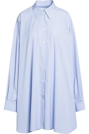 Maison Margiela Bluzki, Kobieta, Niebieski, M, Koszula z długim rękawem
