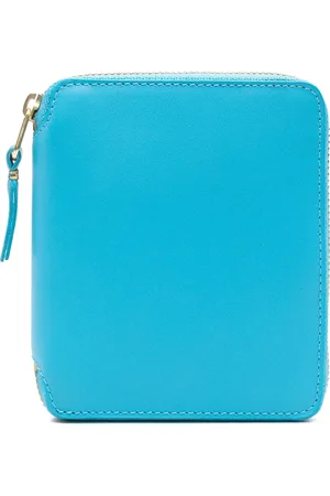 Comme des Garçons Akcesoria, Kobieta, Niebieski, ONE SIZE, Skóra, Niebieski skórzany portfel z linii Leather Line