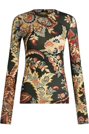 Etro Koszulki, Kobieta, Wielobarwność, L, Wełna, Stylowy Sweter