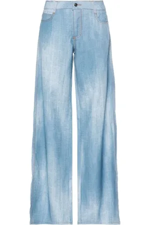 ERMANNO SCERVINO Jeansy, Kobieta, Niebieski, S, Denim, Szerokie Jeansyy