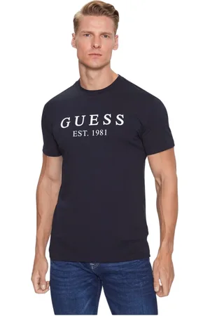 Guess Koszulki, Mężczyzna, Niebieski, L, Bawełna, Basic Stretch T-Shirt