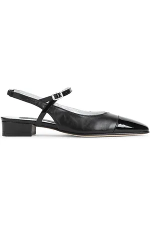 Carel Buty, Kobieta, Czarny, 38 1/2 EU, Skóra, Czarne skórzane pantofle