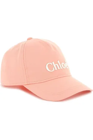 Chloé Akcesoria, Kobieta, Różowy, M, Bawełna, Bawełniana czapka z haftowanym logo