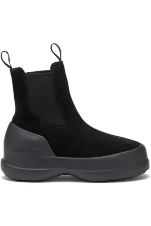 Moon Boot Buty, Kobieta, Czarny, 41 EU, Zamsz, Czarne zamszowe botki Chelsea