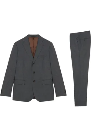 Brooks Brothers Garnitury, Mężczyzna, Szary, 5XL, Wełna, Szary garnitur z dziewiczej wełny