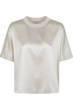 PESERICO SIGN Koszulki, Kobieta, Beżowy, L, Jedwabny Beżowy Shirt