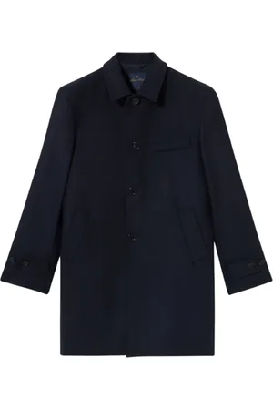 Brooks Brothers Płaszcze, Mężczyzna, Niebieski, S, Wełna, Wełniany Płaszcz