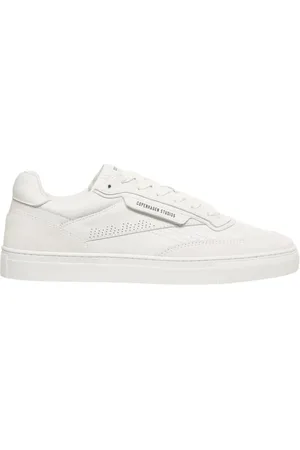 Copenhagen Shoes Buty, Mężczyzna, Biały, 43 EU, Skóra, Białe skórzane sneakersy z ozdobnymi przeszyciami
